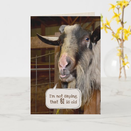 81. Geburtstagsziege Karte (Gelbe Blume)