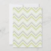 81. Grüne und graue Polka-Punkte und Chevrons Einladung (Rückseite)