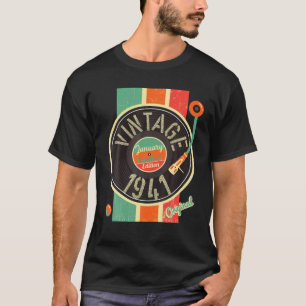 81 Jahre Geburtstag Mann 1941 Januar Vinyl Turntab T-Shirt