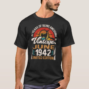 81 Jahre Jäger auf Hirschjagd Geboren im Juni 1942 T-Shirt