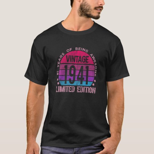81 Jahre Vintag 1941 81. Geburtstag T-Shirt (Vorderseite)