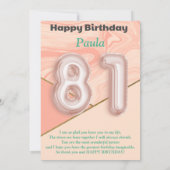 81-jährige Mädchen Happy Birthday Card (Rückseite)