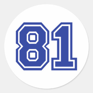 81 - Nummer Runder Aufkleber