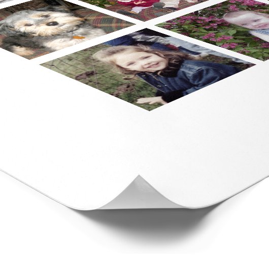 81 Quadrat Fotomaterial Raster mit Text - weiß Poster (Ecke)