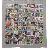81 Quadratisches Fotocollagen-Raster mit Text - gr Duschvorhang (Vorderseite)