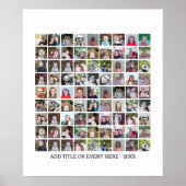 81 Square Foto Collage Grid - Custom Text - White Poster (Vorne)