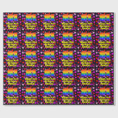 81st Birthday: Loving Hearts Pattern, Rainbow # 81 Geschenkpapier (Flach)