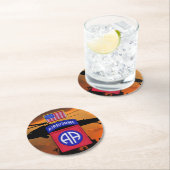 82. ABN im Flugzeug Fort Bragg Veterans Veteranen Runder Pappuntersetzer (Vor Ort)