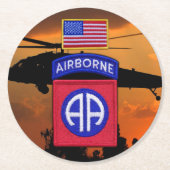 82. ABN im Flugzeug Fort Bragg Veterans Veteranen Runder Pappuntersetzer (Vorderseite)