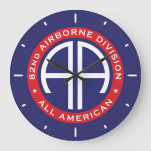 82. Airborne Division All American Casual Patch Große Wanduhr