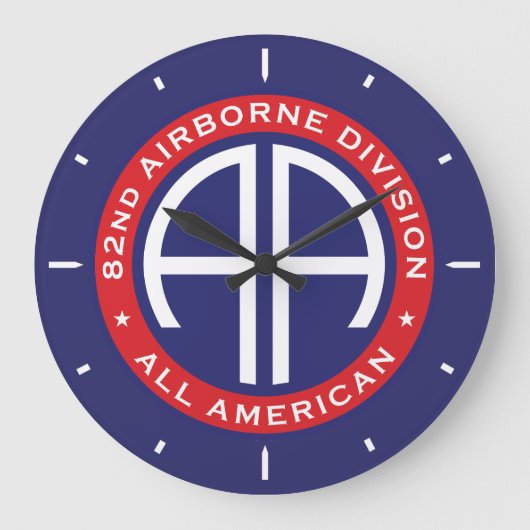 82. Airborne Division All American Casual Patch Große Wanduhr (Vorderseite)
