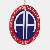82. Airborne Division All American Casual Patch Keramik Ornament (Rechts)