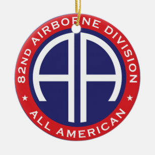 82. Airborne Division All American Casual Patch Keramik Ornament