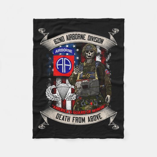 82. Airborne Division Fallschirmspringer Fort Brag Fleecedecke (Vorderseite)