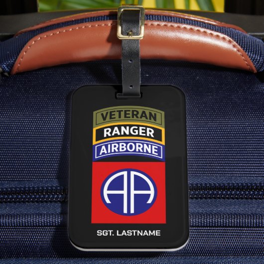 82. Airborne Ranger Veteran Tab Patch Gepäckanhänger (Vorderseite Insitu 2)