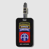 82. Airborne Ranger Veteran Tab Patch Gepäckanhänger (Vorderseite Vertikal)