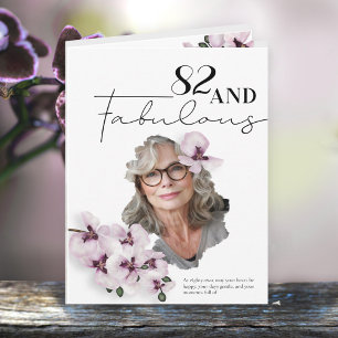 82 & Fabulous Orchid-Foto-Geburtstagskarte Karte