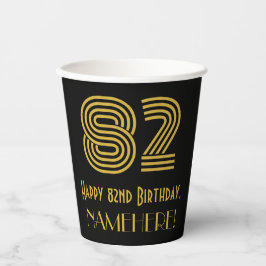 82. Geburtstag: Art Deco Inspiriert Look "82" & Na Pappbecher