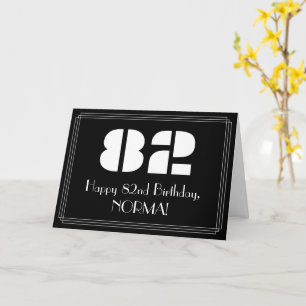 82. Geburtstag: Art Deco inspiriertes Aussehen "82 Karte