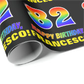 82. Geburtstag: Bold, Fun, Simple, Rainbow 82 Geschenkpapier (Rolleneckpunkt)