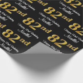 82. Geburtstag: Elegante Luxuriöse Imitate Gold Lo Geschenkpapier (Ecke)