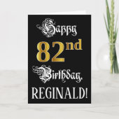 82. Geburtstag — Extravagantes Skript; Imitate Gol Karte (Vorderseite)