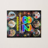 82. Geburtstag: Fun Rainbow #, Individuelle Name + Puzzle (Horizontal)