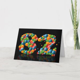 82. Geburtstag mit Zahlen aus Kugeln gebildet Karte