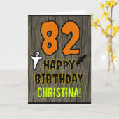 82. Geburtstag: Spooky Halloween Thema, Individuel Karte (Gelbe Blume)