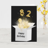 82. Geburtstagsballons in weißer Box Karte (Gelbe Blume)