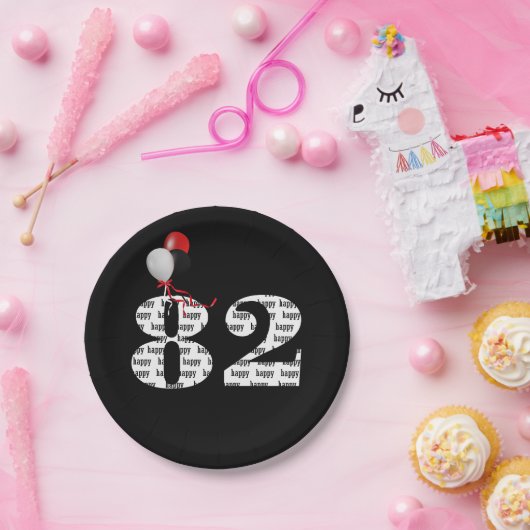 82. Geburtstagsballons Pappteller (Party)