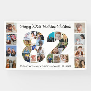 82. Geburtstagsfeier Nummer 82 Fotocollage Banner