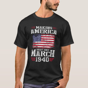 82. Geburtstagsgeschenk Amerika seit März großarti T-Shirt