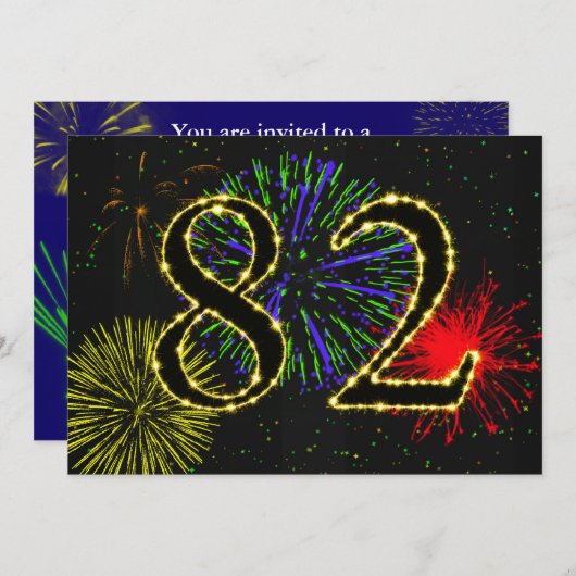 82. Geburtstagsparty Einladung (Vorne/Hinten)