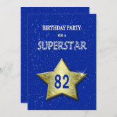 82. Geburtstagsparty für einen Superstar Einladung (Vorne/Hinten)