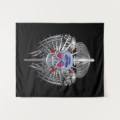 82. Im Flugzeug Atemberaubende Silberschädel Metal Wandteppich (Vorderseite (Horizontal))