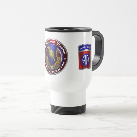 82. Im Flugzeug Division 1. Brigade 504. PIR Reisebecher (VorderseiteRechts)