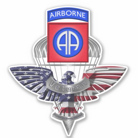 82. Im Flugzeug Division Eagle Veteran Aufkleber (Vorderseite)