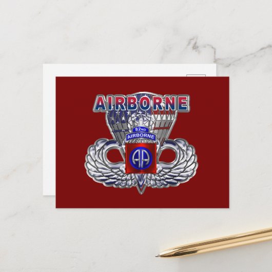 82. Im Flugzeug Division Postkarte (Vorderseite/Rückseite Beispiel)