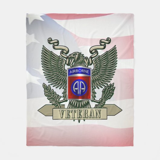 82. Im Flugzeug Division Veteran Fleecedecke (Vorderseite)