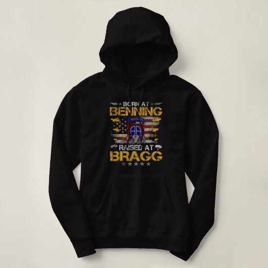 82. Im Flugzeug Veteran Geboren am Ft Benning aufg Hoodie (Design vorne)
