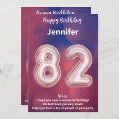 82 Jahre alte Happy Birthday Card (Vorne/Hinten)