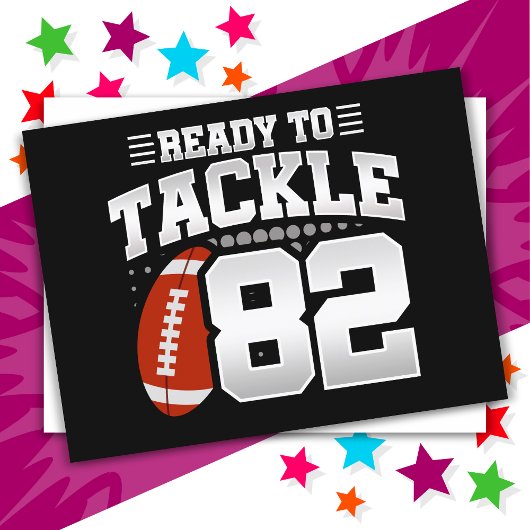 82-jähriges Tackle Football Party 82. Geburtstag Postkarte