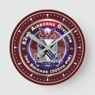 82. Luftlandedivision 505. PIR Runde Wanduhr