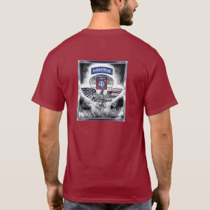 82. Luftlandedivision Explosive Eingefasste Marone T-Shirt