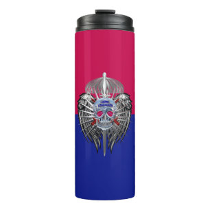 82. Luftlandedivision Silberner Luftlandeschädel Thermosbecher