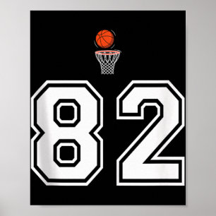 82 Number Basketball Style Vintage Weiße Tank Top Poster
