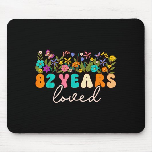 82 Years Loved Men Women 82 Years Old Groovy 82nd Mousepad (Vorne)