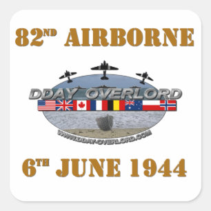 82nd Airborne Division 6th June 1944 Quadratischer Aufkleber