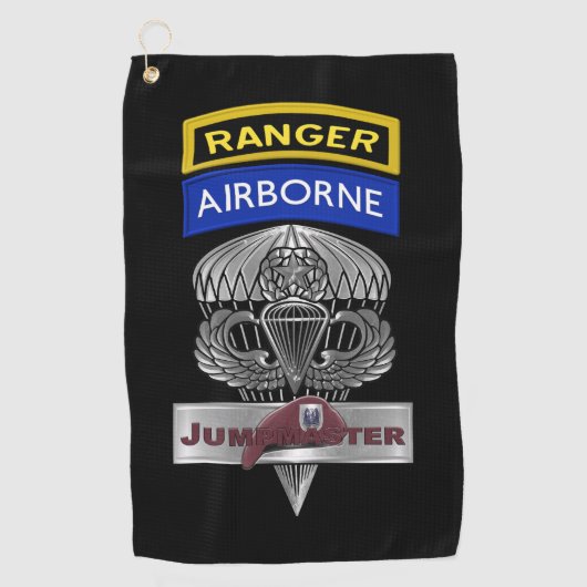 82nd Airborne Division Airborne Ranger Jumpmaster Golfhandtuch (Vorderseite)